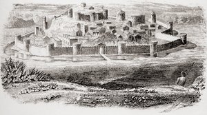 古代堡垒的一般外观和中世纪城堡的典型建筑，来自国家百科全书，出版于1890年 作者 未知未知